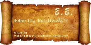 Boberity Boldizsár névjegykártya